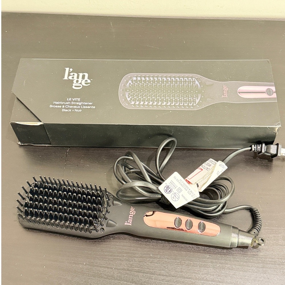 L'ange Le Vite Hairbrush Straightener Black Ceramic Ionic Thermal Brush